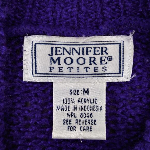 Jennifer Moore Sweater Womens Size PM Dark Purple Mock Neck Long Sleeve Pullover - Picture 5 of 6